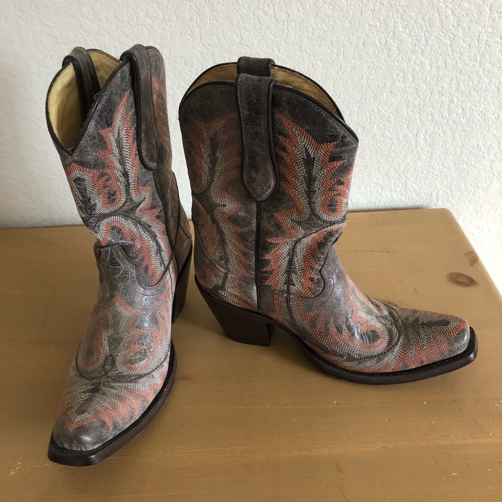Corral Brown and Orange Western Boots